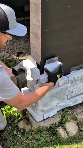 Natural stone is used to clad and install on walls to reinforce the structure #construction #popular