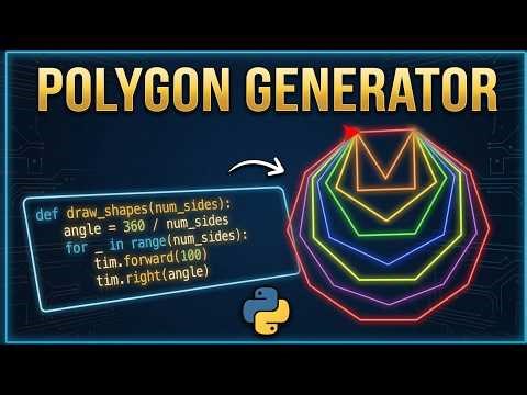 Python Turtle Graphics Project | Polygon Generator | Beginner Python Project