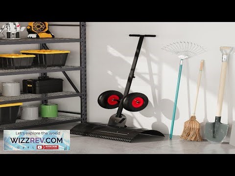 Garvee 29" W x 16.5" H Heavy Duty Wheeled Snow Pusher Shovel