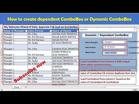 Fully Dynamic List in ComboBox Excel VBA || Dependant ComboBox VBA || ComboBox in userform