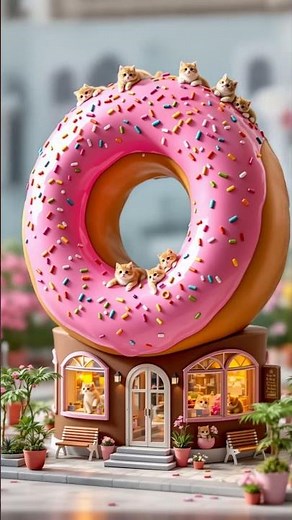 Tiny cats 😺 in AI World with mega objects #shorts #catshorts #cuteanimals