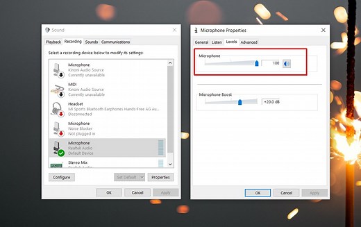 How to change microphone volume on Windows 10