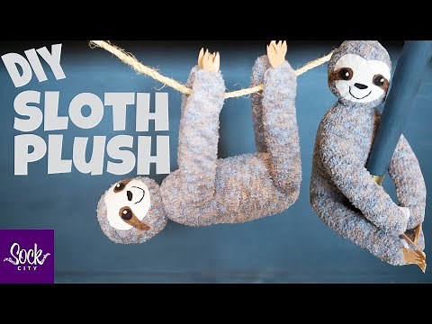 Easy DIY Sloth Plushie Made from ONE Pair of Socks | Free Pattern | Fun Sock Creations