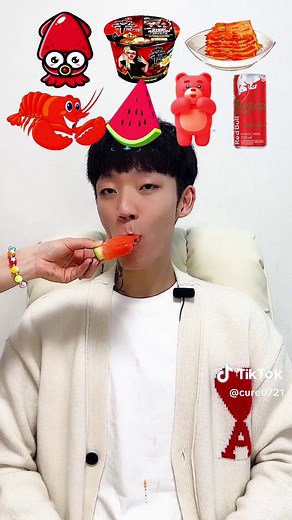 Random Red Food Mukbang 🦞🍉