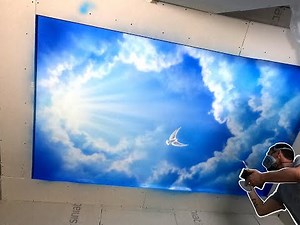 How to paint clouds acrylic easy ceiling mural