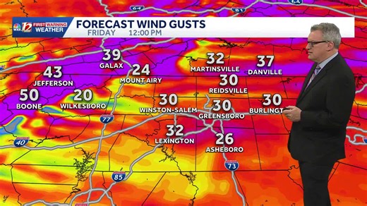 Wet Triad weather turns windy Friday, wind alerts west