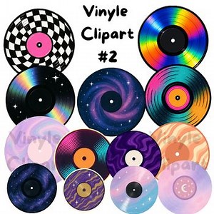Vinyl Record Clipart Set | Luxury Digital Vinyl music record PNG #2