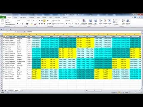 Creating your Employee Schedule in Excel