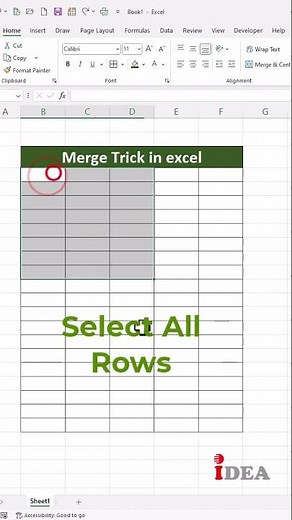 Excel Tips: The Fastest Way to Merge Cells with Keyboard Shortcut | Excel time-saving tips | #excel