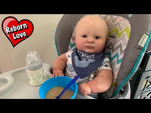 Reborn baby Morning Routine Feeding and changing reborn baby reborn role play