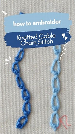 How to Embroider Knotted Cable Chain Stitch | Easy Hand Embroidery Tutorial #handembroidery
