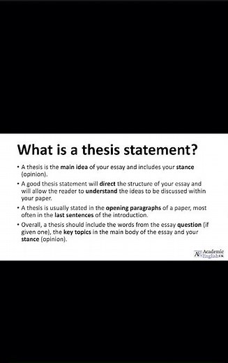 How to write a thesis statement