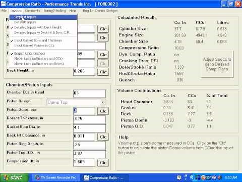 Compression Ratio Calculator Basic