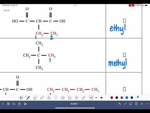 ALEKS: Naming alkyl side chains