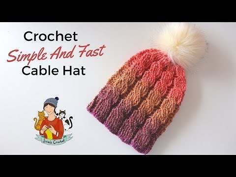 Crochet Simple And Fast Cable Hat / Beginner Friendly Tutorial