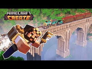 I built a HUGE RAILWAY BRIDGE in Minecraft Create Mod