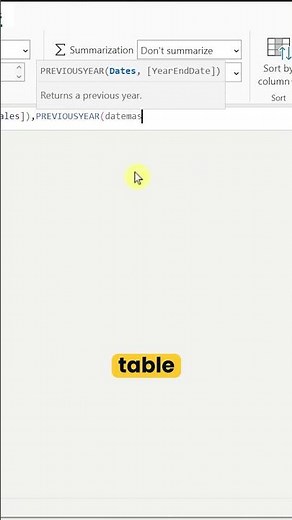 Power BI Previous Year DAX Function