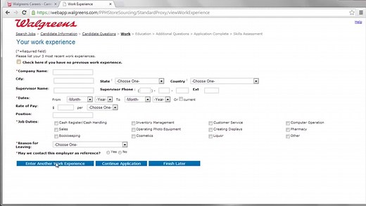 Walgreens Application Online