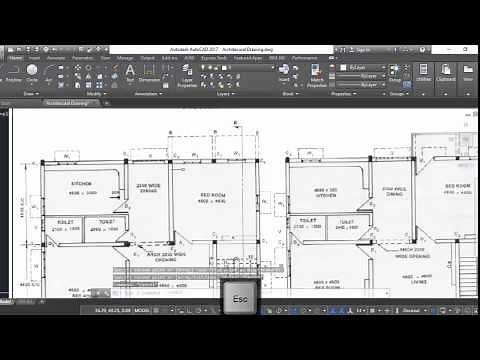 AutoCAD complete tutorial for beginners - 2 story building Floor Plan from a image