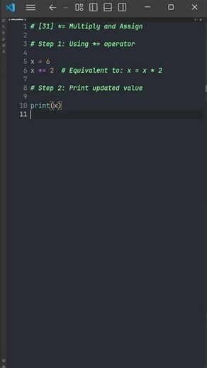 [31] Python Multiply and Assign Operator (*=) | Codex People #python #coding #shorts