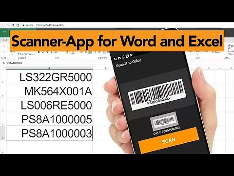 Barcode Scanner App for Android and iOS Scans into Word and Excel