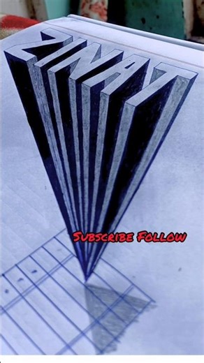 3D Name Zinat Drawing | Art of Letters | Amazing 3D Name Art #shorts