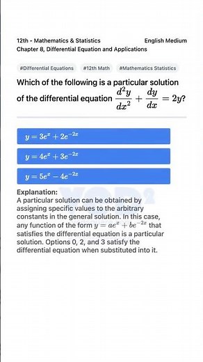 Solving Differential Equations 12th Math