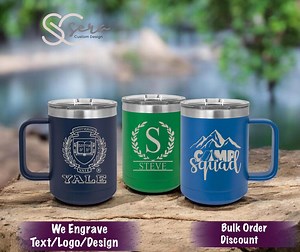 Custom Logo Laser Engraved 15 Oz Coffee Mugs, Personalized Insulated Stainless Steel Mug, Bulk Order, Personalized Business Logo Drinkware - Etsy