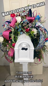 Check out the BEAUTIFUL mailbox swag that Meghan made as her Pre Recorded tutorial for for our upcoming workshop! Want to learn how to make this, and maximize your spring decorating? Comment WORKSHOP and I’ll send you the information! 💞💞💐💐 | Designs by Jordan