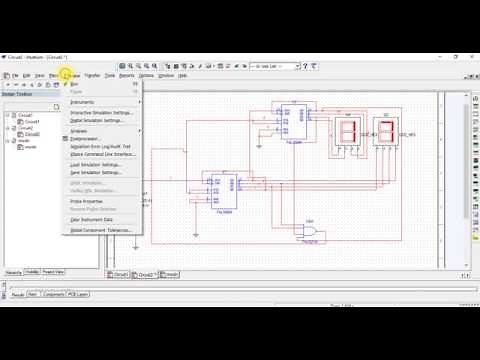 experiment digital electronic mod n /96 counter using 74LS90 ic or decade counter using multisim