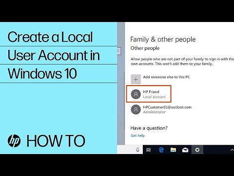 Create a Local User Account in Windows 10 | HP Computers | HP Support