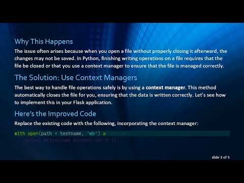 Writing to a File with Flask: A Simple Solution to Common Errors
