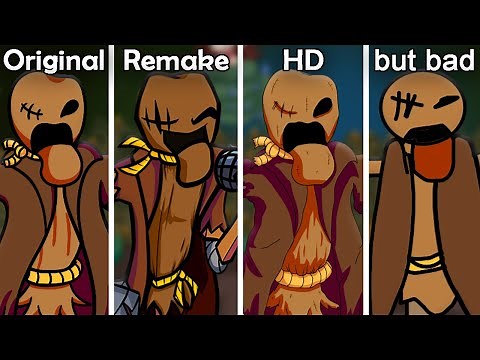 CABLECROW: Original VS Reanimated VS HD VS Bad | FNF Mods
