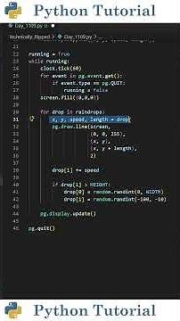 How to Make Rain with Pygame | Python Tutorial