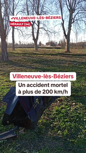 🚨 Accident mortel dans l’Hérault Dans la nuit de lundi à mardi, peu après 2 h, une Audi RS3 a violemment percuté un arbre après un bond de 55 m et plusieurs tonneaux au rond-point de Cers, à Villeneuve-lès-Béziers. Les occupants filmaient leur course à plus de 200 km/h sur Snapchat. Bilan : un jeune homme de 19 ans décédé, deux autres grièvement blessés (22 et 29 ans). Près de 20 pompiers ont participé aux opérations de secours. Les victimes ont été évacuées vers les hôpitaux de Béziers et Mont