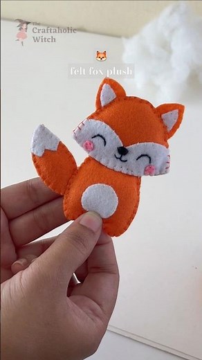 make a felt fox plush with me 🦊 cute felt craft idea | easy felt craft | easy felt doll pattern