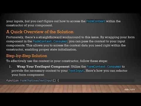 How to Use FormContext in Your React Form's Constructor for Redux Integration