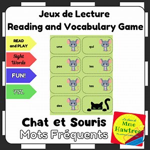 Chat et Souris - Jeux de Mots Fréquents  French High-Frequency Word Game