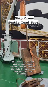 🔥" Ship Crane Load Test!"🔥 - load testing is a procedure that verifies the crane's ability to handle its rated capacity. It involves using test loads, typically water bags or certified weights. - these test are essential for safety, operational efficiency, and compliance with international regulations from bodies like the IMO, ILO and classification societies. #cengrjetvic #marineengineering #sharingiscaring #seamanslifeonboard #SEAMAN #craneloadtest | C/Engr. Jetvic