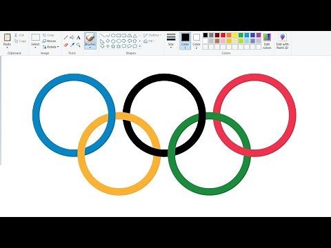 How to draw The Olympics Logo on Computer using Ms Paint | Olympics 2024.