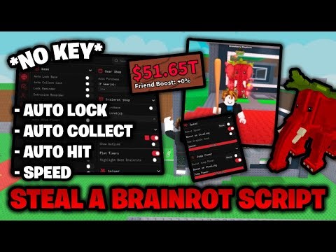 *NO KEY*🔑 Steal A Brainrot Script | Auto Lock, Auto Collect, Auto Hit, Speed & More!