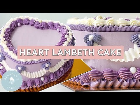 How To Decorate a Heart Shaped Cake with Piping Details | Georgia's Cakes