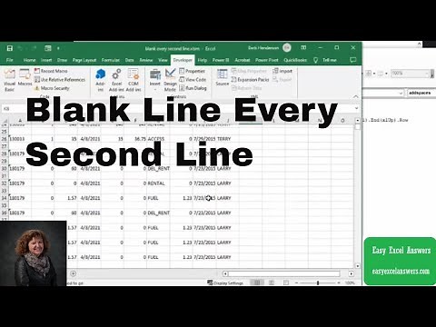 Enter a blank line every second line in Excel