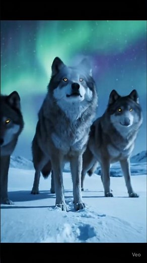 Wolves Howling Under Northern Lights (Breathtaking AI Video)