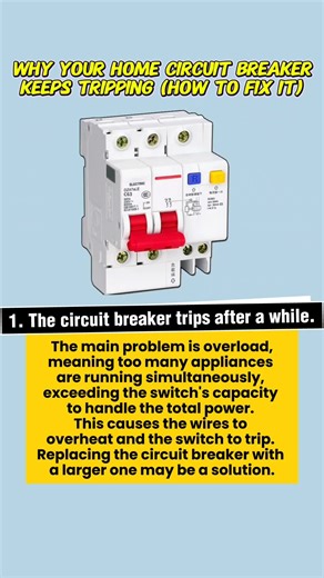 Why Your Home Circuit Breaker Keeps Tripping (And How to Fix It) 🔥 ⚡️💡 Like❣️ comments📋 Share📤 . #circuitbreaker #circuitbreakers #electricalwork #diyelectrical #electrician