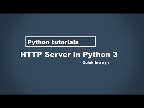 Python Http Server / How to create a simple Server in Python 3