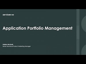 Demo - ITBM Application Portfolio Management