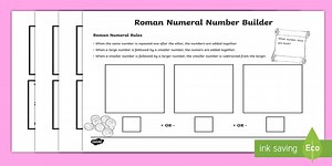 Roman Numerals Number Building Game