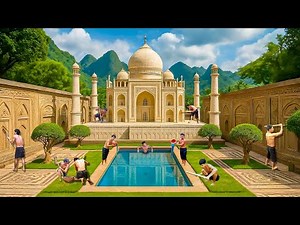 100-Day Challenge: Building an Indian Palace and an Underground Swimming Pool Using Primitive Tools