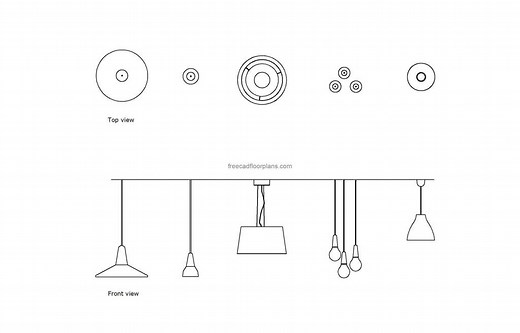 Pendant Lights - Free CAD Drawings